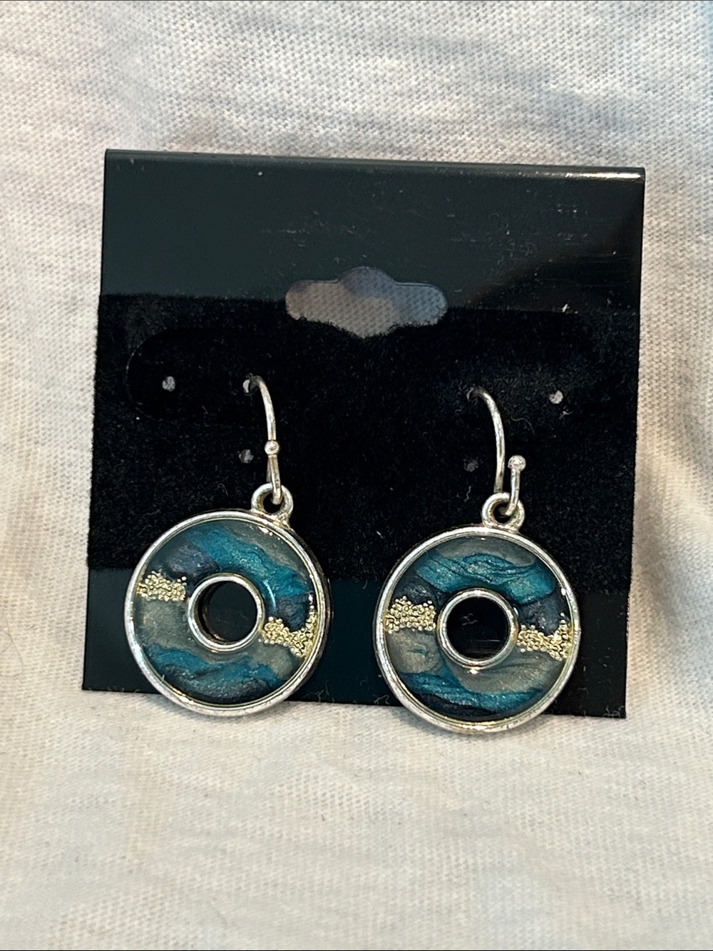 Blue Circle Drop Earrings - Women Jewelry